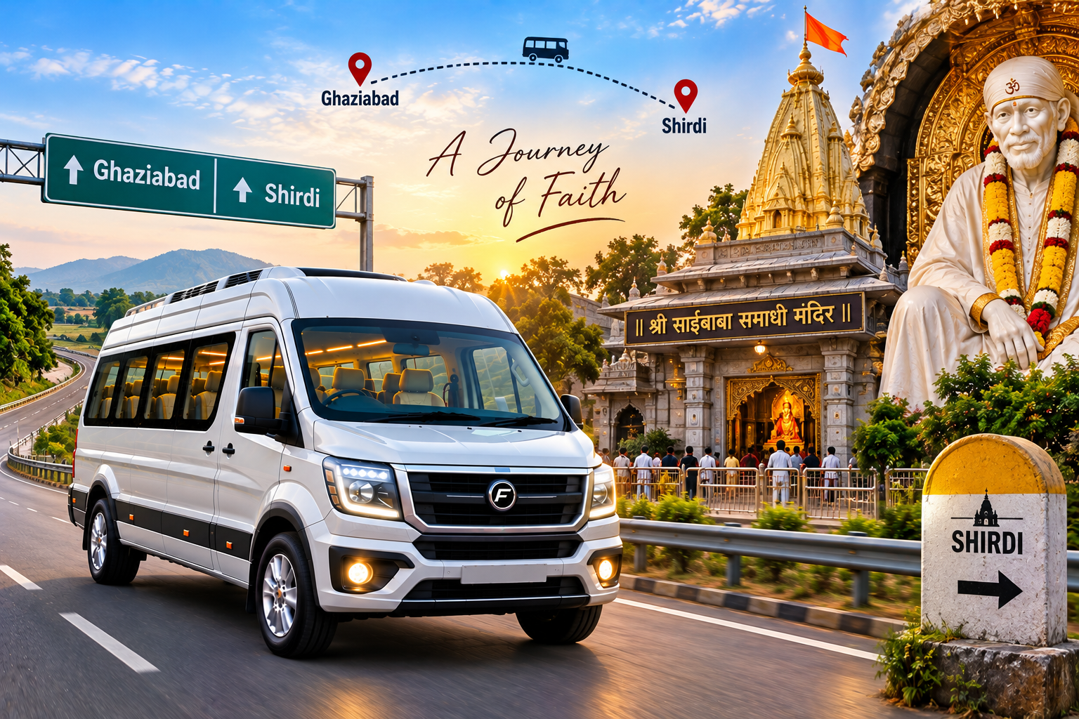 Ghaziabad to Shirdi Tempo Traveller Rental | Shirdi Luxury Group Tour